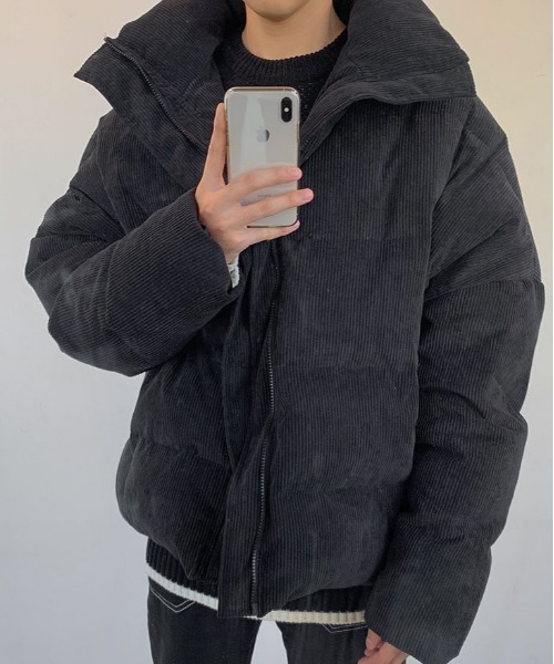 ASCLO（エジュクロ）の「ASCLO オーバーコーデュロイダックショートダウン（ダウンジャケット/コート・メンズ・アイボリー/ブラック・FREE）」の4枚目の写真