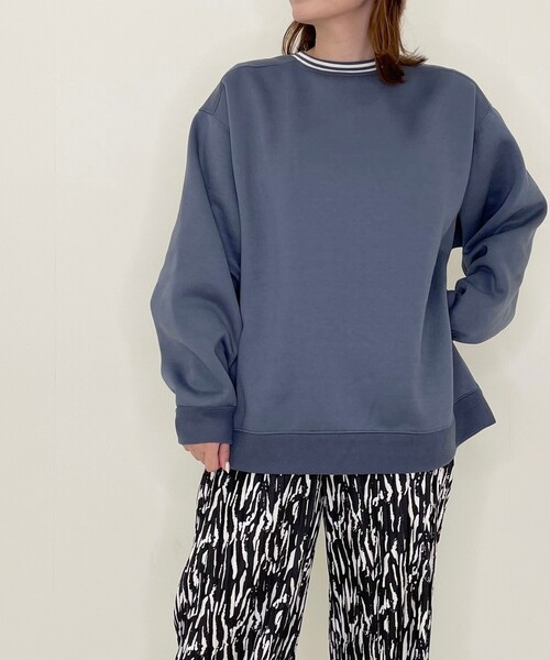 Cutie Blonde(キューティーブロンド)の「◆【S-L】首元ライン裏起毛のスウェット(スウェット・レディース・グレー系その他/ナチュラル/ネイビー・01/02/03)」の7枚目の写真