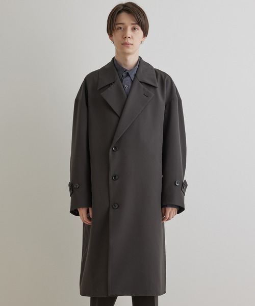 JUNRED（ジュンレッド）の「スムースストレッチトレンチオーバーコート（トレンチコート・メンズ・ブラック系その他/グリーン/グレー系その他・L/M/S）」の14枚目の写真