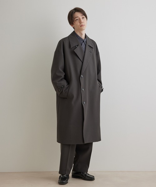 JUNRED（ジュンレッド）の「スムースストレッチトレンチオーバーコート（トレンチコート・メンズ・ブラック系その他/グリーン/グレー系その他・L/M/S）」の13枚目の写真