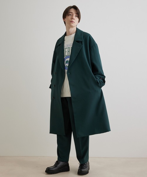 JUNRED（ジュンレッド）の「スムースストレッチトレンチオーバーコート（トレンチコート・メンズ・ブラック系その他/グリーン/グレー系その他・L/M/S）」の7枚目の写真