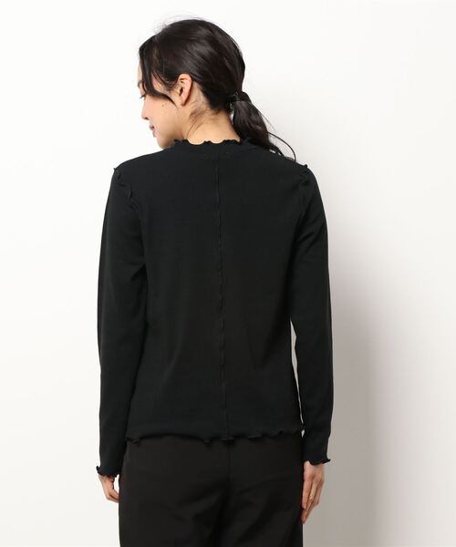 ehka sopo（エヘカソポ）の「スタンドネックメローテレコカットソー（Tシャツ/カットソー・レディース・グリーン/オフホワイト/キナリ/ブラック・ﾌﾘ-）」の6枚目の写真