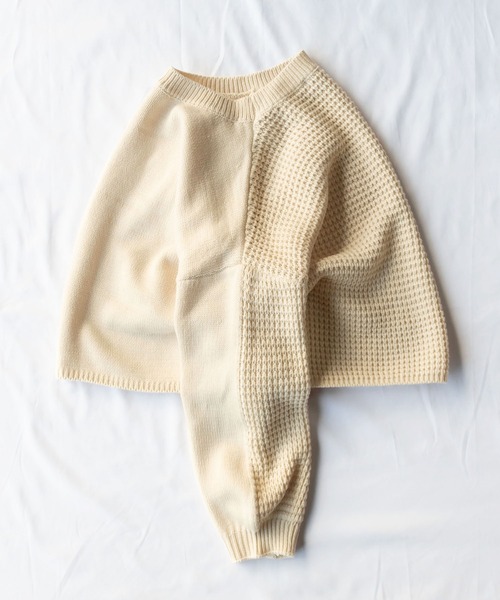 me+em select（ミームセレクト）の「【 5色展開 】編み切替ボリュームスリーブカラーショートニット（ニット/セーター・レディース・ブラック/ベージュ/レッド/グリーン/アイボリー・FREE）」の21枚目の写真