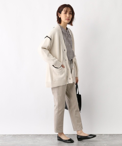 GLOBAL WORK（グローバルワーク）の「アウトリンキング配色カーディガン/260196（カーディガン/ボレロ・レディース・ブラック/アイボリー/グレイッシュベージュ/イエロー系その他・MEDIUM/LARGE）」の13枚目の写真