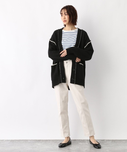 GLOBAL WORK（グローバルワーク）の「アウトリンキング配色カーディガン/260196（カーディガン/ボレロ・レディース・ブラック/アイボリー/グレイッシュベージュ/イエロー系その他・MEDIUM/LARGE）」の18枚目の写真