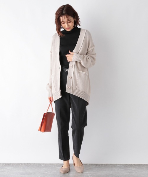 GLOBAL WORK（グローバルワーク）の「アウトリンキング配色カーディガン/260196（カーディガン/ボレロ・レディース・ブラック/アイボリー/グレイッシュベージュ/イエロー系その他・MEDIUM/LARGE）」の21枚目の写真