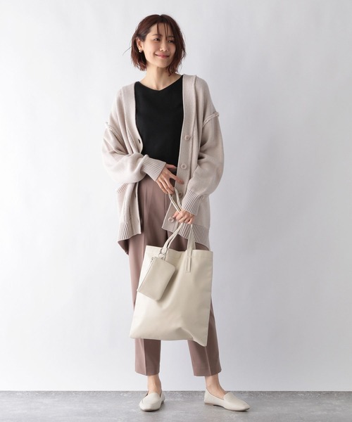 GLOBAL WORK（グローバルワーク）の「アウトリンキング配色カーディガン/260196（カーディガン/ボレロ・レディース・ブラック/アイボリー/グレイッシュベージュ/イエロー系その他・MEDIUM/LARGE）」の7枚目の写真