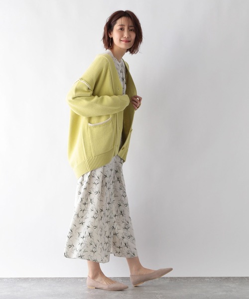 GLOBAL WORK（グローバルワーク）の「アウトリンキング配色カーディガン/260196（カーディガン/ボレロ・レディース・ブラック/アイボリー/グレイッシュベージュ/イエロー系その他・MEDIUM/LARGE）」の9枚目の写真