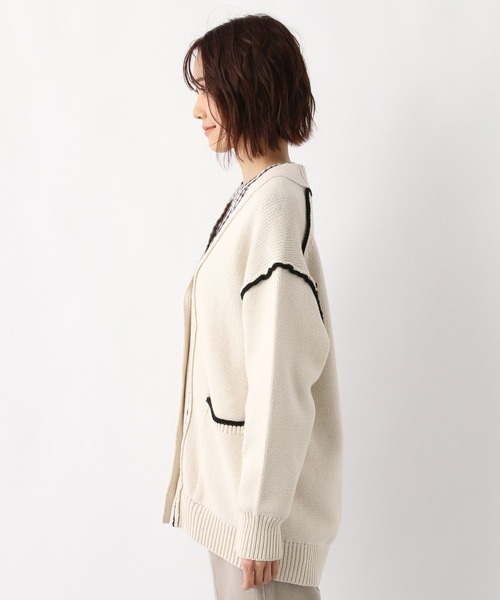 GLOBAL WORK（グローバルワーク）の「アウトリンキング配色カーディガン/260196（カーディガン/ボレロ・レディース・ブラック/アイボリー/グレイッシュベージュ/イエロー系その他・MEDIUM/LARGE）」の14枚目の写真