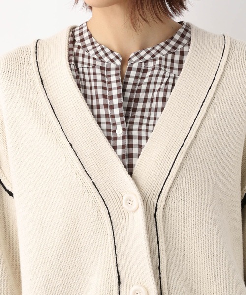 GLOBAL WORK（グローバルワーク）の「アウトリンキング配色カーディガン/260196（カーディガン/ボレロ・レディース・ブラック/アイボリー/グレイッシュベージュ/イエロー系その他・MEDIUM/LARGE）」の22枚目の写真