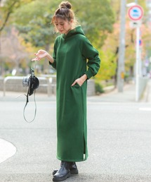 裏起毛 フーディー ワンピース