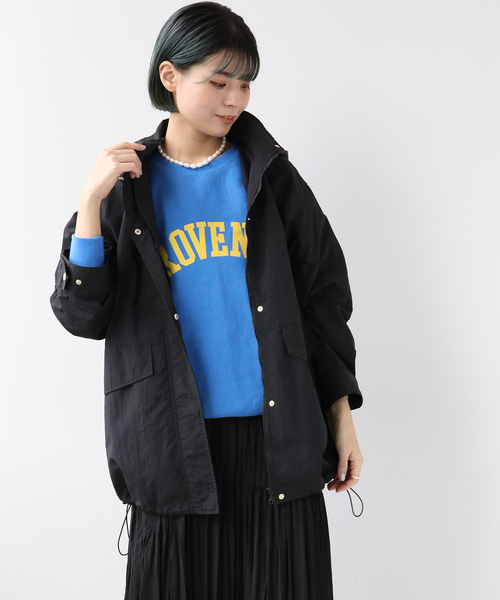 Simplicite（サンプリシテ）の「オーバーフードブルゾン（ブルゾン・レディース・ブラック/ベージュ/グレー系その他・FREE）」の4枚目の写真