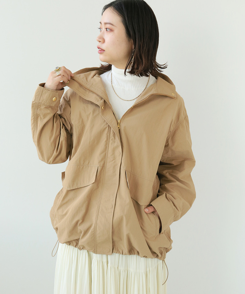 Simplicite（サンプリシテ）の「オーバーフードブルゾン（ブルゾン・レディース・ブラック/ベージュ/グレー系その他・FREE）」の15枚目の写真