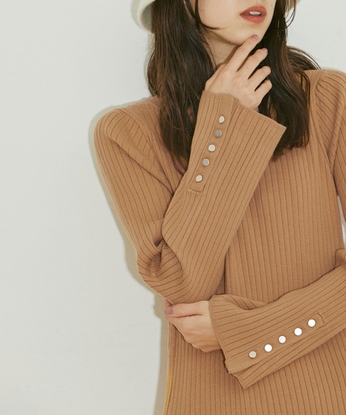 vis-`a-vis（ビサビ）の「【WEB限定】バイカラーニットワンピース（ワンピース・レディース・ブラック/キャメル・FREE）」の19枚目の写真