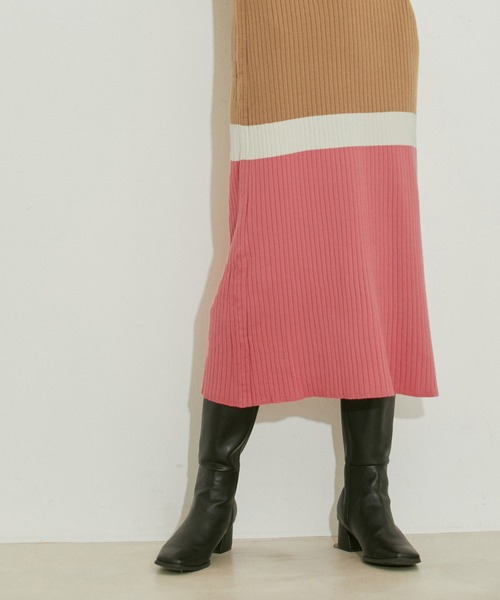 vis-`a-vis（ビサビ）の「【WEB限定】バイカラーニットワンピース（ワンピース・レディース・ブラック/キャメル・FREE）」の20枚目の写真