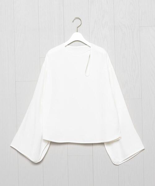H BEAUTY&YOUTH UNITED ARROWS(エイチビューティーアンドユースユナイテッドアローズ)の「<H>RAYON WIDE SLEEVE BLOUSE/ブラウス(シャツ/ブラウス・レディース・ホワイト/ブラック/オリーブ・FREE)」の8枚目の写真