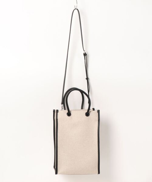 ADD CULUMN(アドカラム)の「(ADD CULUMN)異素材コンビショルダーバッグ(トートバッグ・レディース・ブラック/ピンク・FREE)」の3枚目の写真