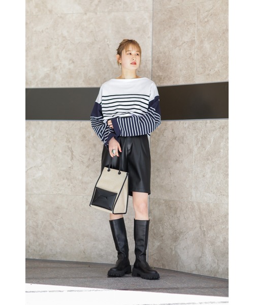 ADD CULUMN(アドカラム)の「(ADD CULUMN)異素材コンビショルダーバッグ(トートバッグ・レディース・ブラック/ピンク・FREE)」の7枚目の写真