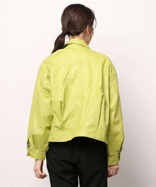 AS KNOW AS PINKY（アズノゥアズピンキー）の「ヴィーガンレザーライダースジャケット（ライダースジャケット・レディース・アイボリー/ブラック/イエロー・FREE）」の22枚目の写真