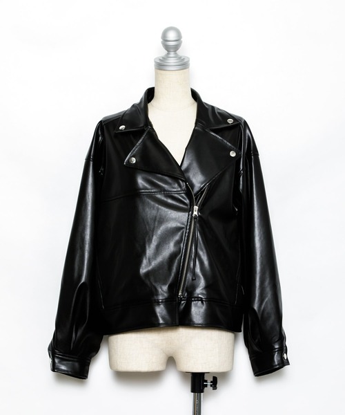 AS KNOW AS PINKY（アズノゥアズピンキー）の「ヴィーガンレザーライダースジャケット（ライダースジャケット・レディース・アイボリー/ブラック/イエロー・FREE）」の9枚目の写真