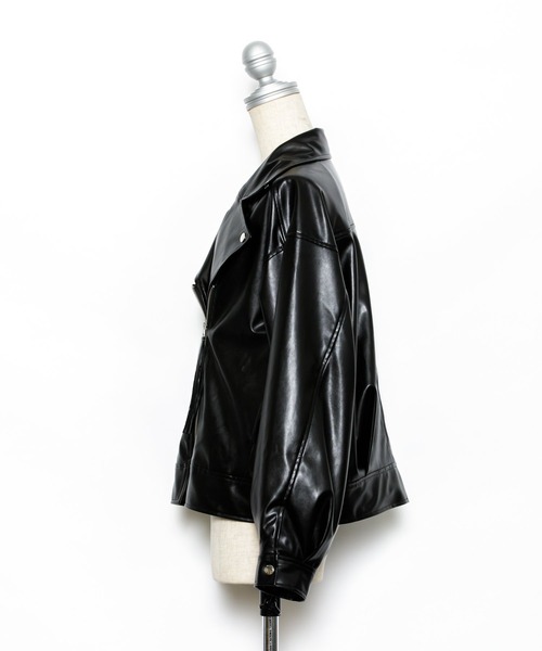 AS KNOW AS PINKY（アズノゥアズピンキー）の「ヴィーガンレザーライダースジャケット（ライダースジャケット・レディース・アイボリー/ブラック/イエロー・FREE）」の10枚目の写真