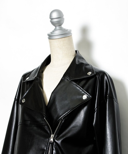 AS KNOW AS PINKY（アズノゥアズピンキー）の「ヴィーガンレザーライダースジャケット（ライダースジャケット・レディース・アイボリー/ブラック/イエロー・FREE）」の12枚目の写真