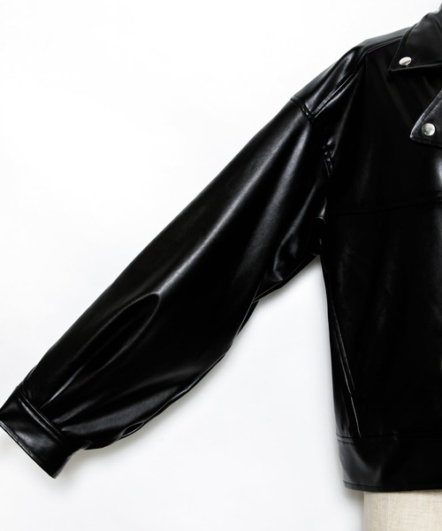 AS KNOW AS PINKY（アズノゥアズピンキー）の「ヴィーガンレザーライダースジャケット（ライダースジャケット・レディース・アイボリー/ブラック/イエロー・FREE）」の13枚目の写真