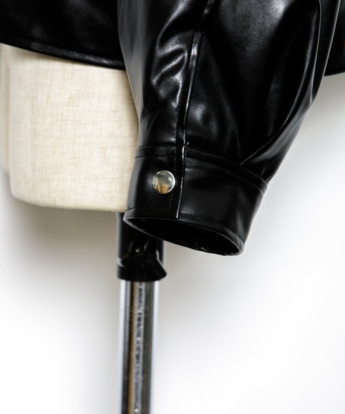 AS KNOW AS PINKY（アズノゥアズピンキー）の「ヴィーガンレザーライダースジャケット（ライダースジャケット・レディース・アイボリー/ブラック/イエロー・FREE）」の14枚目の写真