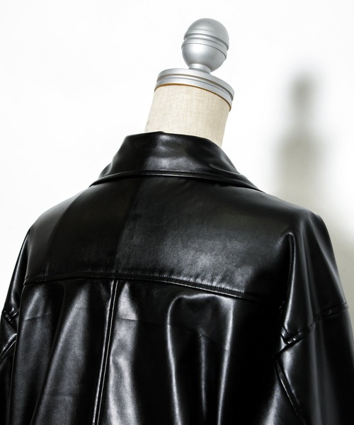 AS KNOW AS PINKY（アズノゥアズピンキー）の「ヴィーガンレザーライダースジャケット（ライダースジャケット・レディース・アイボリー/ブラック/イエロー・FREE）」の15枚目の写真