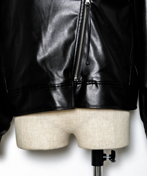 AS KNOW AS PINKY（アズノゥアズピンキー）の「ヴィーガンレザーライダースジャケット（ライダースジャケット・レディース・アイボリー/ブラック/イエロー・FREE）」の16枚目の写真