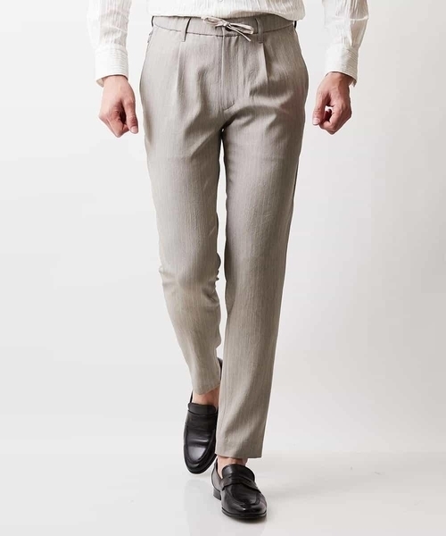 MICHEL KLEIN HOMME (ミッシェルクランオム)の「ストライプスラックスパンツ(スラックス・メンズ・ブラック/ベージュ・MEDIUM/LARGE/X-LARGE)」の3枚目の写真