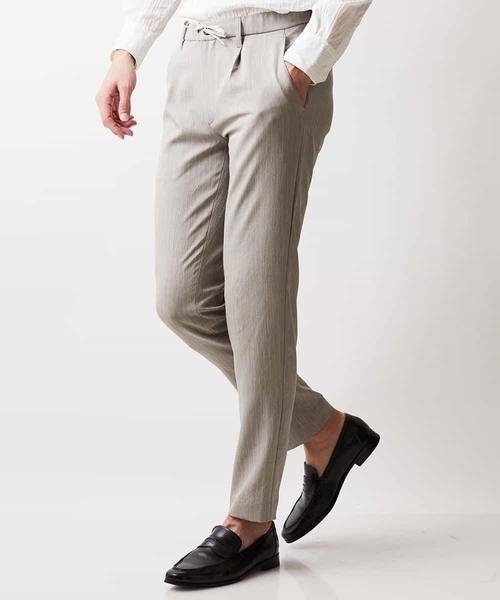 MICHEL KLEIN HOMME (ミッシェルクランオム)の「ストライプスラックスパンツ(スラックス・メンズ・ブラック/ベージュ・MEDIUM/LARGE/X-LARGE)」の4枚目の写真