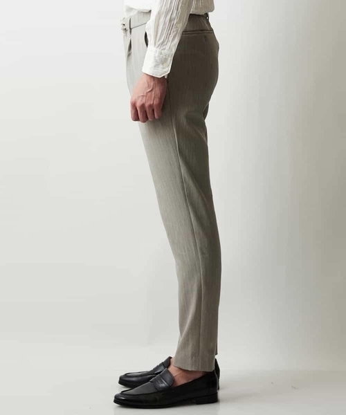 MICHEL KLEIN HOMME (ミッシェルクランオム)の「ストライプスラックスパンツ(スラックス・メンズ・ブラック/ベージュ・MEDIUM/LARGE/X-LARGE)」の5枚目の写真