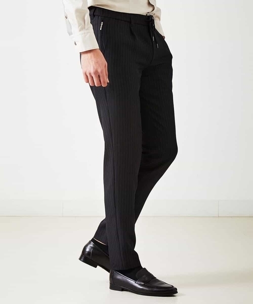 MICHEL KLEIN HOMME (ミッシェルクランオム)の「ストライプスラックスパンツ(スラックス・メンズ・ブラック/ベージュ・MEDIUM/LARGE/X-LARGE)」の14枚目の写真