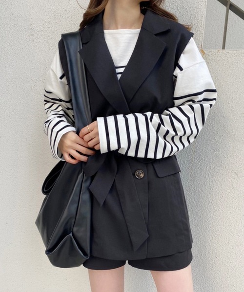 one after another NICE CLAUP(ワンアフターアナザーナイスクラップ)の「ソフトレザーワンショルダーバッグ(トートバッグ・レディース・ブラック/アイボリー・FREE)」の8枚目の写真