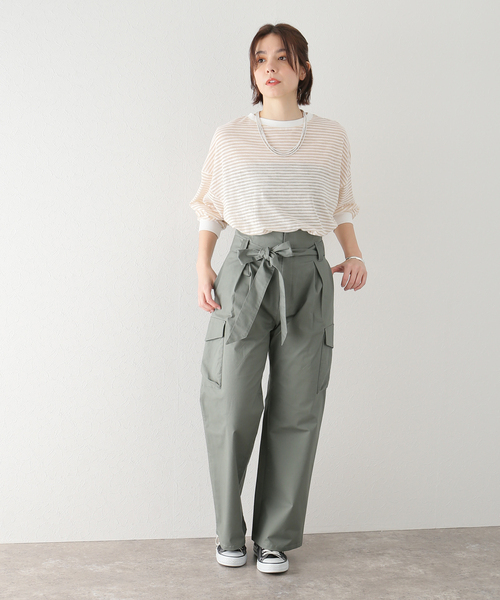 JOINT WORKS(ジョイントワークス)の「J-シアーボーダーロングTシャツ(Tシャツ/カットソー・レディース・ブラック/ベージュ・FREE)」の18枚目の写真