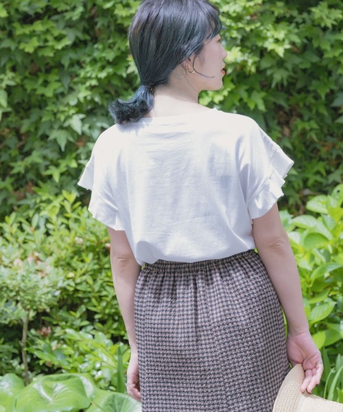 ITEMS URBANRESEARCH(アイテムズ アーバンリサーチ)の「オリガミタックTシャツ(Tシャツ/カットソー・レディース・ブルー/ホワイト/ブラック/モカ・FREE)」の7枚目の写真