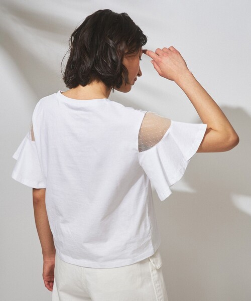 GRACE CONTINENTAL（グレースコンチネンタル）の「フォトフレアTシャツ（Tシャツ/カットソー・レディース・ホワイト/ブラック・36）」の3枚目の写真