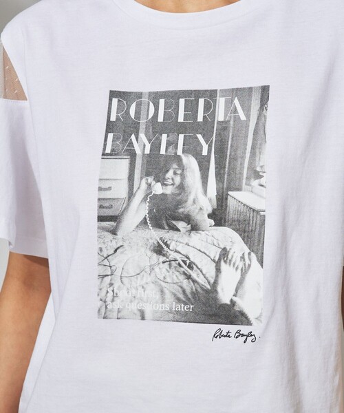 GRACE CONTINENTAL（グレースコンチネンタル）の「フォトフレアTシャツ（Tシャツ/カットソー・レディース・ホワイト/ブラック・36）」の5枚目の写真