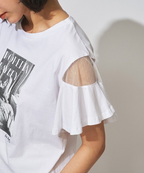 GRACE CONTINENTAL（グレースコンチネンタル）の「フォトフレアTシャツ（Tシャツ/カットソー・レディース・ホワイト/ブラック・36）」の6枚目の写真
