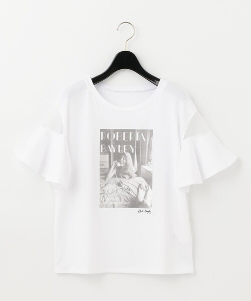 GRACE CONTINENTAL（グレースコンチネンタル）の「フォトフレアTシャツ（Tシャツ/カットソー・レディース・ホワイト/ブラック・36）」の7枚目の写真