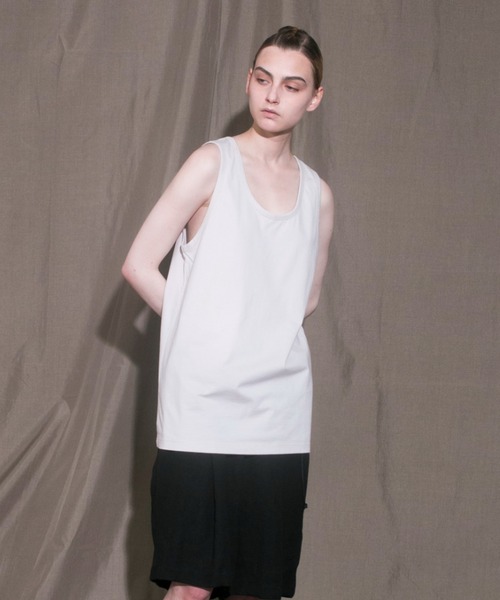 my beautiful landlet(マイビューティフルランドレット)の「【my beautiful landlet】 tank top(Tシャツ/カットソー・メンズ・ベージュ/グレー/ホワイト/ブラック・0/1/2)」の1枚目の写真