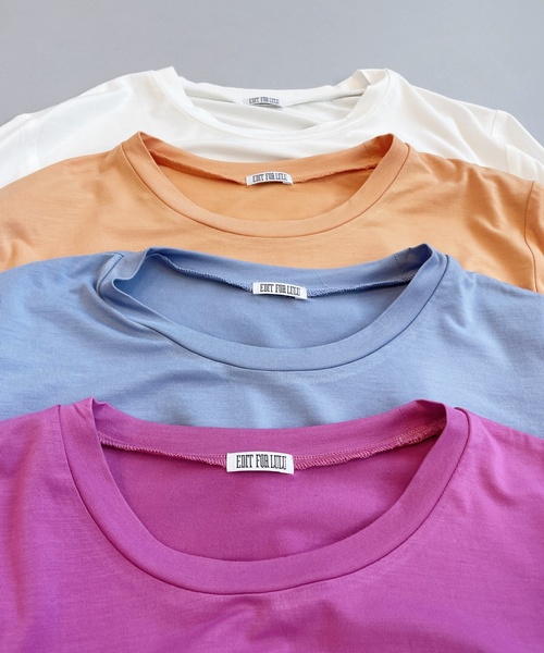 EDIT. FOR LULU(エディットフォールル)の「ストレッチレーヨン ロングスリーブTシャツ(Tシャツ/カットソー・レディース・ホワイト/ピンク/オレンジ/ブルー系その他・FREE)」の5枚目の写真