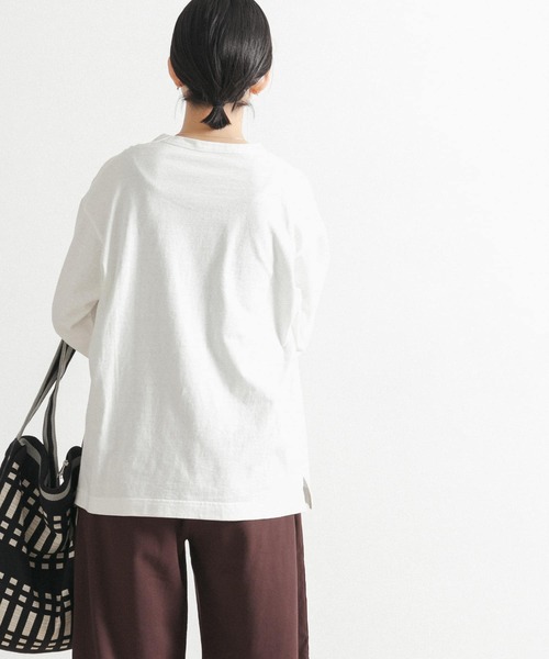 FORK&SPOON(フォークアンドスプーン)の「FORK&SPOON リサイクルヤーン天竺ロングスリーブカットソー(Tシャツ/カットソー・レディース・ブラウン/オフホワイト/グリーン系その他・ONE)」の5枚目の写真