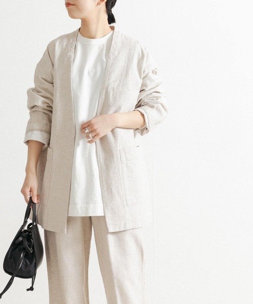 FORK&SPOON(フォークアンドスプーン)の「FORK&SPOON リサイクルヤーン天竺ロングスリーブカットソー(Tシャツ/カットソー・レディース・ブラウン/オフホワイト/グリーン系その他・ONE)」の8枚目の写真