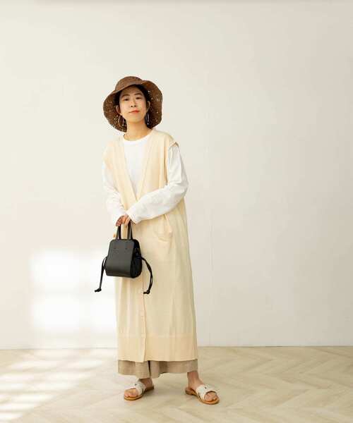 FORK&SPOON(フォークアンドスプーン)の「FORK&SPOON リサイクルヤーン天竺ロングスリーブカットソー(Tシャツ/カットソー・レディース・ブラウン/オフホワイト/グリーン系その他・ONE)」の10枚目の写真