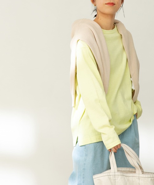 FORK&SPOON(フォークアンドスプーン)の「FORK&SPOON リサイクルヤーン天竺ロングスリーブカットソー(Tシャツ/カットソー・レディース・ブラウン/オフホワイト/グリーン系その他・ONE)」の11枚目の写真