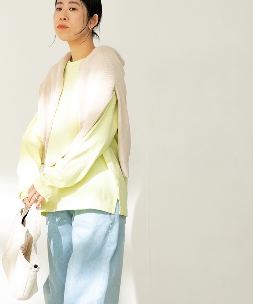 FORK&SPOON(フォークアンドスプーン)の「FORK&SPOON リサイクルヤーン天竺ロングスリーブカットソー(Tシャツ/カットソー・レディース・ブラウン/オフホワイト/グリーン系その他・ONE)」の14枚目の写真