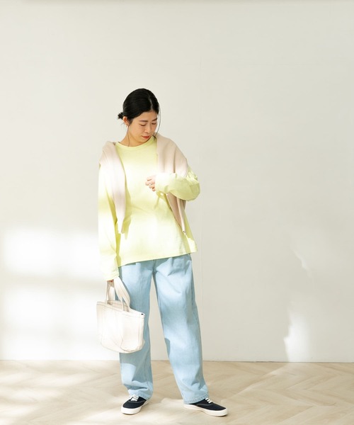 FORK&SPOON(フォークアンドスプーン)の「FORK&SPOON リサイクルヤーン天竺ロングスリーブカットソー(Tシャツ/カットソー・レディース・ブラウン/オフホワイト/グリーン系その他・ONE)」の15枚目の写真