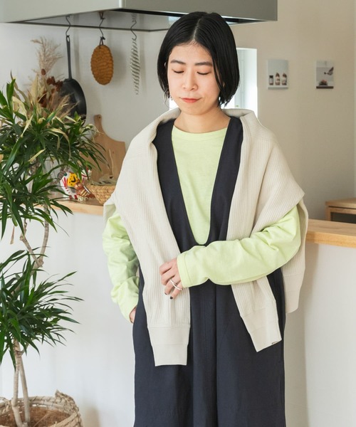 FORK&SPOON(フォークアンドスプーン)の「FORK&SPOON リサイクルヤーン天竺ロングスリーブカットソー(Tシャツ/カットソー・レディース・ブラウン/オフホワイト/グリーン系その他・ONE)」の17枚目の写真